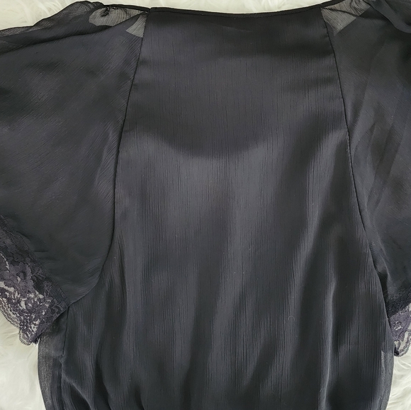 Women's Speechless Dolman Style Top, Flutter Sleeves, M, Black with Embroidery - Picture 8 of 10